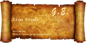 Gion Ernő névjegykártya